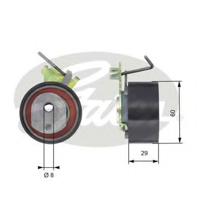 T43088 GATES ролик-натяжитель ремня грм psa