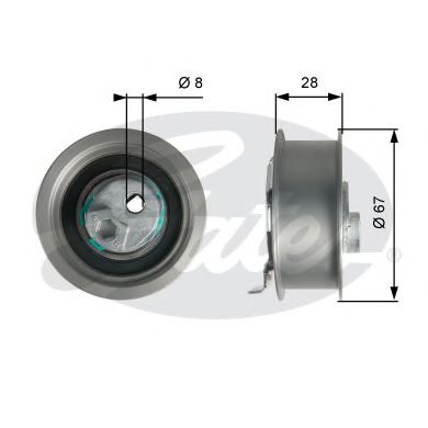 T43237 GATES ролик ремня грм vag a3ttgolf 56 2.0 06-