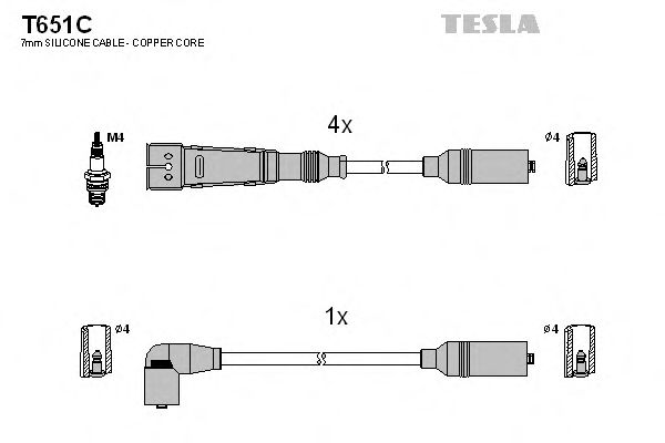 T651C TESLA Вв провод VW GOLF III 11.91-8.97