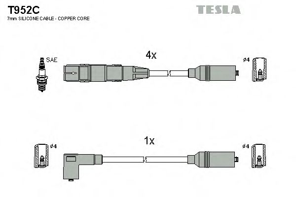 T952C TESLA Вв провод audi a4 adpahlanaarm 1.95-9.1