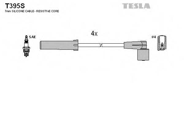 T395S TESLA Провода высоковольтные свечные Tesla T395S