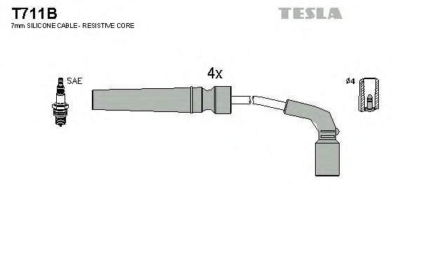 T711B TESLA Провода высоковольтные