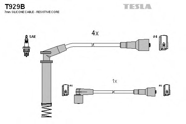 T929B TESLA Вв провод Opel Calibra A | Frontera A Sport | Omega A | Omega A универсал | Vectra A | Vectra A хэтчбек