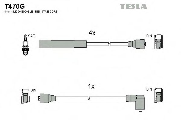 T470G TESLA Вв провод Ford Sierra 1.6-2.L 8.82-2.93