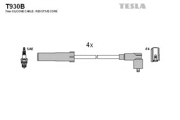 T930B TESLA Провода высоковольтные, комплект