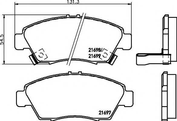 2169701 TEXTAR Колодки тормозные передние CIVIC 1995-2001