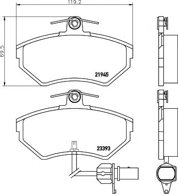 2194504 TEXTAR Колодки тормозные пер. ad a4, vw passat b5