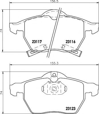 2311701 TEXTAR Колодки торм.пер.датч.Opel Astra G 2. 99-2Zafira 2. 1-Saab 9 II 996-298