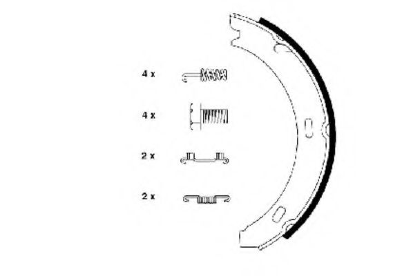 91032800 TEXTAR колодки тормозные барабанные ручника к-т 4 шт.