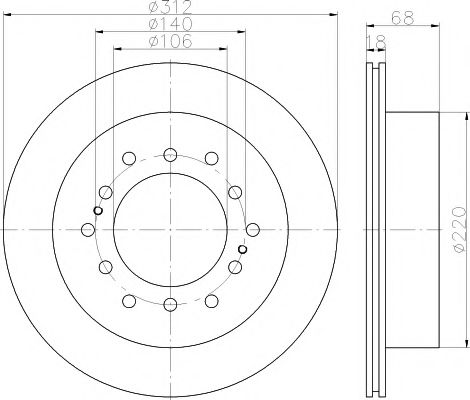 92170103 TEXTAR Диск тормозной зад Toyota Land Cruiser 93-11