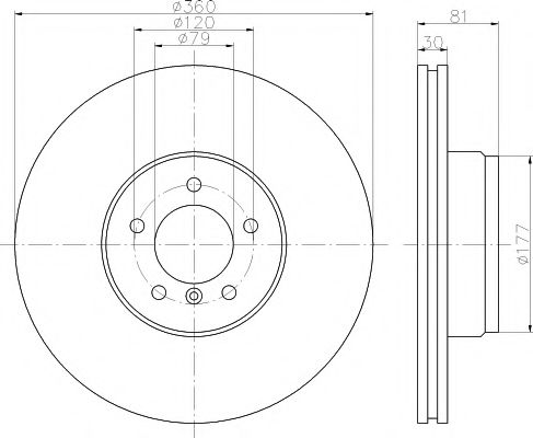 92178403 TEXTAR Диск тормозной LAND ROVER RR 09- перед.вент.(в уп. 1 шт)