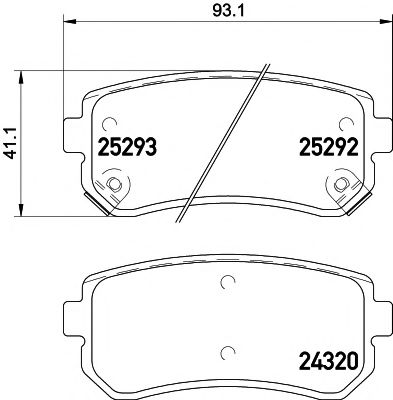 2529201 TEXTAR колодки торм.зад hyundai ix35 10-