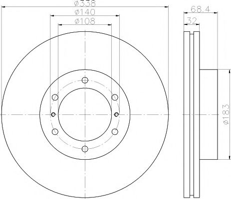 92223903 TEXTAR Диск торм. TOYOTA LAND CRUISER 150 10> перед . 1 шт (min 2 шт) 338mm