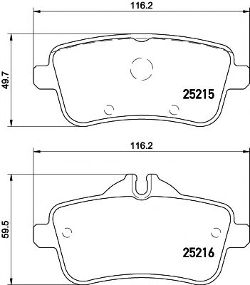 2521501 TEXTAR Колодки тормозные MB W166/X166 11- задн.