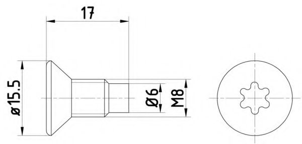 TPM0004 TEXTAR болт крепления тормозного диска комплект 2 шт renault m8x1.25x17mm