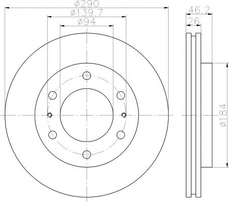 8DD355118631 HELLA PAGID диск тормозной (черный) min2