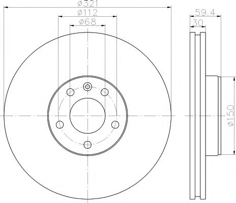 8DD355111141 HELLA PAGID диск тормозной audi a6all road 2.7-3.2 01-a8 2.8-6.0 03-10 передний d321мм.