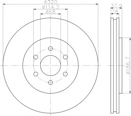 8DD355119001 HELLA PAGID диск тормозной nissan pathfinder 05>navara 05> передний