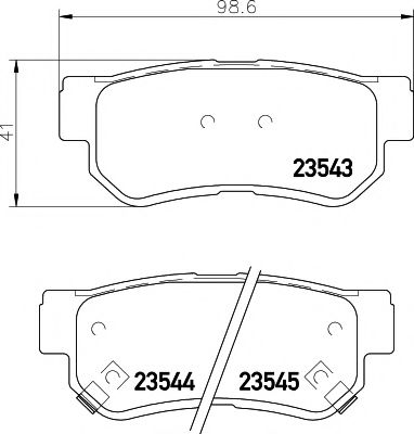 8DB355009971 HELLA PAGID колодки тормозные hyundai getzmatrixsanta fesonatatucsonkia sportage задние