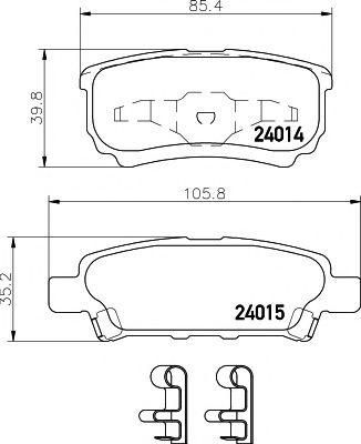 8DB355010811 HELLA PAGID колодки тормозные mitsubishi lancer ix 03>outlander 03>08 задние