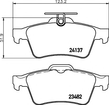 8DB355011731 HELLA PAGID Колодки тормозные ford focus iiiiimazda 3opel vectra cvolvo s40 задние