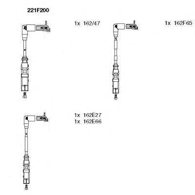 221F200 BREMI Ком-т проводов vw golf iv 1.6 akl 00>passat 2.0 azm 00>