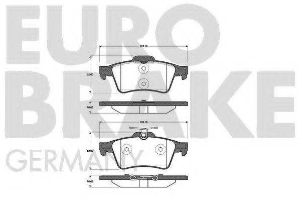 5502222562 EUROBRAKE Комплект тормозных колодок, дисковый тормоз