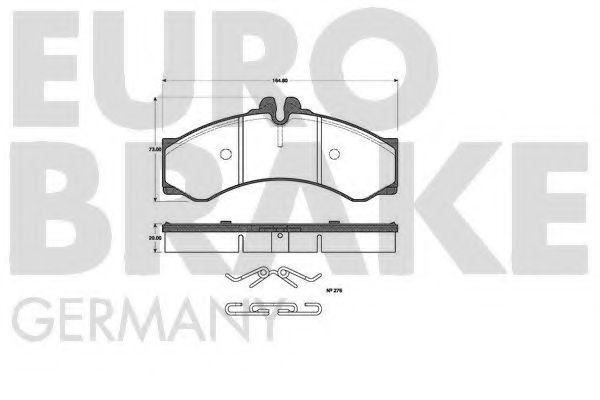 5502223332 EUROBRAKE Комплект тормозных колодок, дисковый тормоз