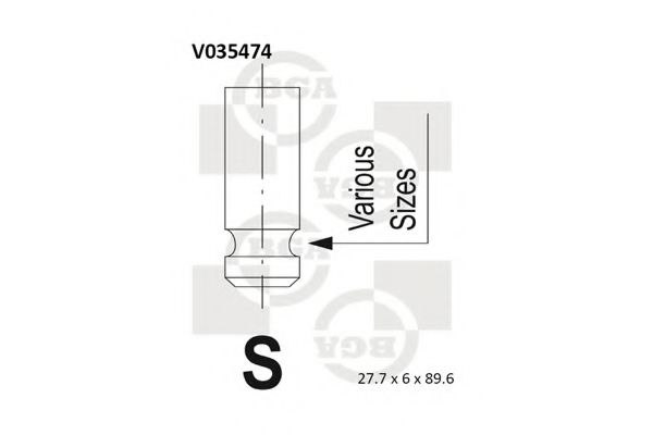 V035474 BGA клапан 27.8x6x89.6 in rov 1.4-1.8 16v [14k4] 95-