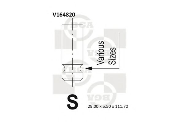 V164820 BGA клапан впускной mitsubishi lancerspace star 1.6 - 1.6 16v 01-