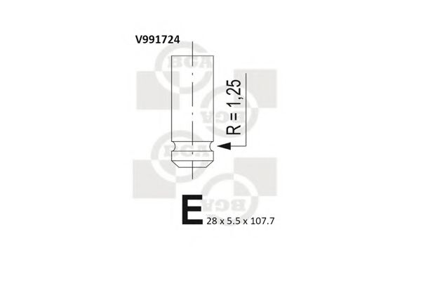 V991724 BGA Клапан ГБЦ выпускной RE Logan MCV, Sandero, Duster