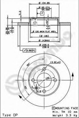 08417710 BREMBO Диск тормозной