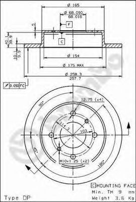 08544311 BREMBO Тормозной диск