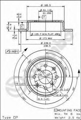 08571910 BREMBO Диск торм пер задCIVIC 91-1