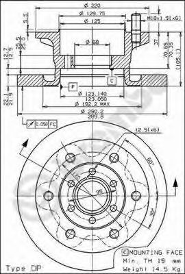 08595910 BREMBO Диск торм.пер.Iveco Daily