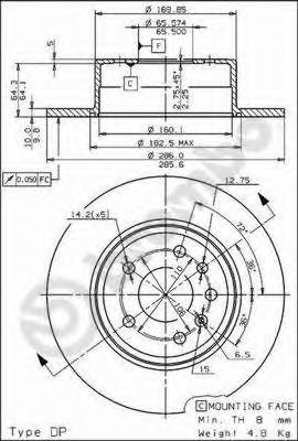 08701521 BREMBO Тормозной диск