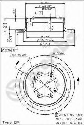 08710611 BREMBO Тормозной диск