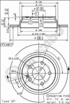 08840510 BREMBO Диск торм.зад.MB W639 3