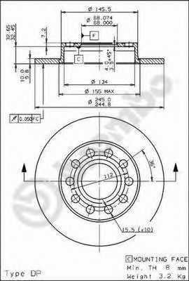 08913611 BREMBO Диск тормозной