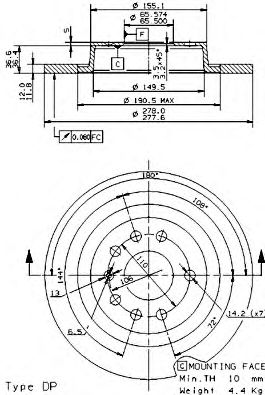 08951110 BREMBO Диск тормозной