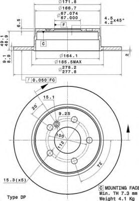 08A73711 BREMBO MB C-KLASSE W24 7-