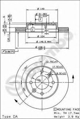 09314814 BREMBO Диск тормозной