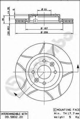 09580276 BREMBO Диск тормозной