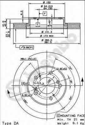 09675220 BREMBO Диск тормозной передний