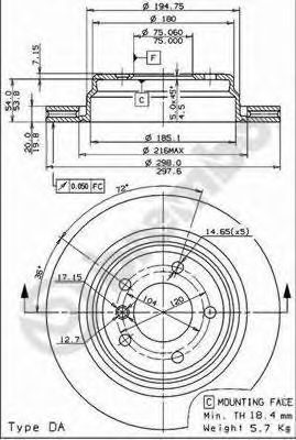 09684111 BREMBO диск тормозной