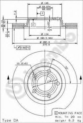 09719611 BREMBO Тормозной диск