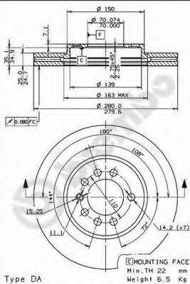 09762910 BREMBO Диск тормозной передний