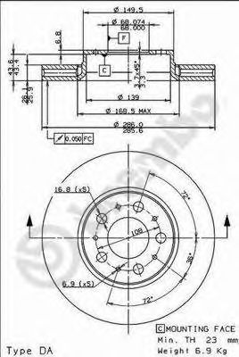 09863311 BREMBO Диск тормозной 9.8633.11