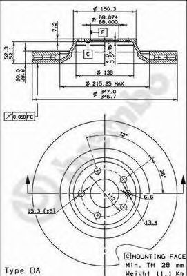 09884131 BREMBO тормозной диск