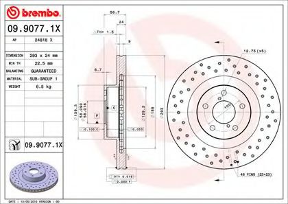 0990771X BREMBO  перфорированный xtra subaru impreza 2.0 00>